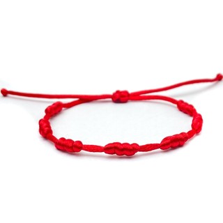 Pulseira 7 Sete Nós Vermelha Cabala Kabbalah Proteção Contra o Mal