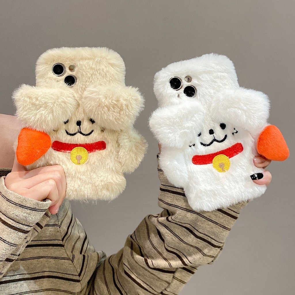 น่ารักน่ารักตุ๊กตาเส้นเหมาะสําหรับสุนัข 16 Apple 15promax เคสโทรศัพท์ 17pro น่ารัก Samsung s23 OnePl