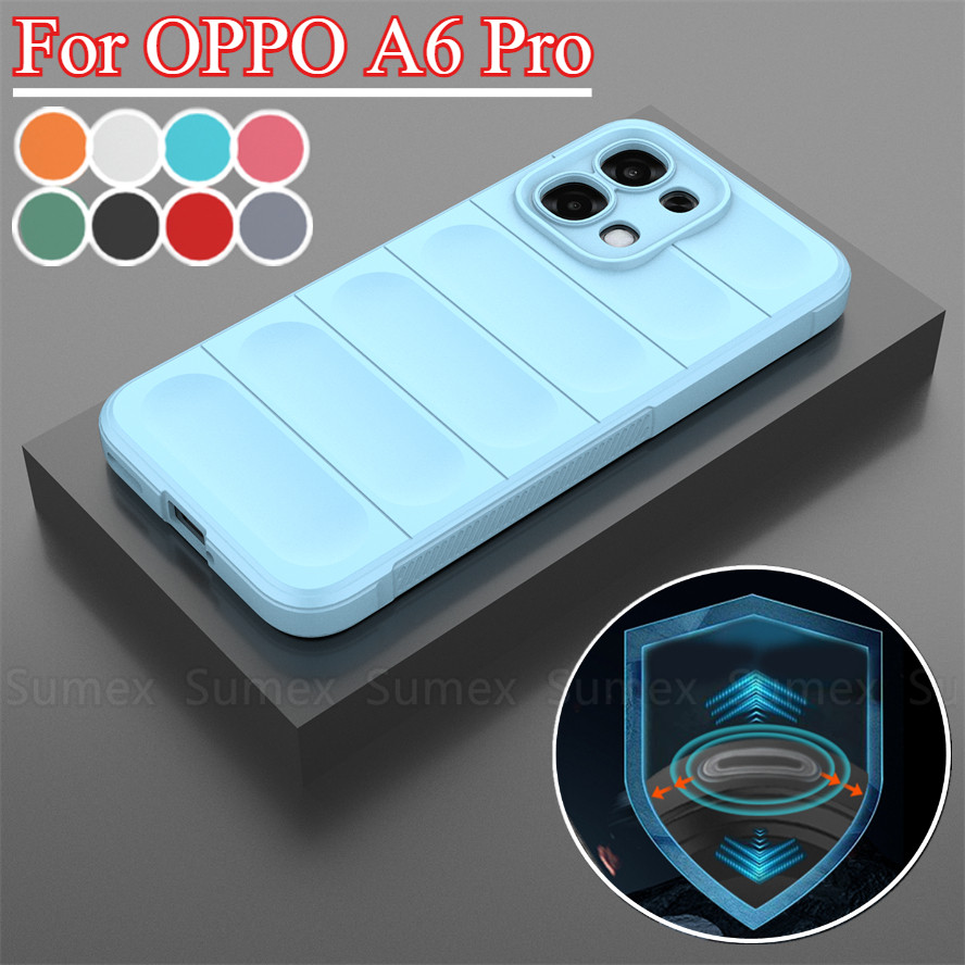 ซิลิโคนนุ่มสําหรับ OPPO A6 Pro 5G ธรรมดากันกระแทก TPU เคสโทรศัพท์ hp OPPOA6Pro CPH2781 OPPOA6 A6Pro 4G CPH2799 2025 ง่ายสีทึบกล้องเลนส์ป้องกันปกหลัง