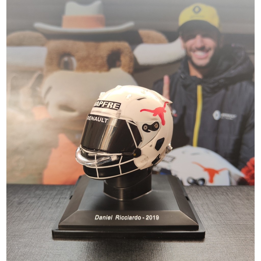 F1 หมวกกันน็อครุ่น 1: 5 SPARK Renault R.19 Ricardo 2019 หมวกกันน็อค American Station NCAA Texas Long