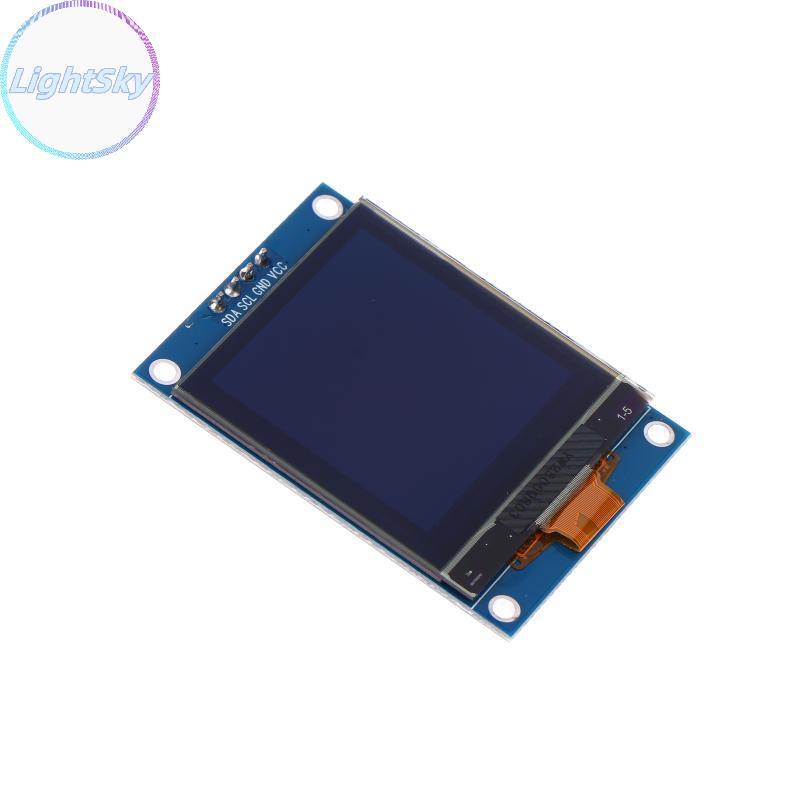 LightSky 1.5 นิ้ว OLED จอแสดงผล LCD โมดูลหน้าจอ 4 Pin IIC หน้าจอ LCD SH1107 อินเทอร์เฟซไดร์เวอร์ Mon