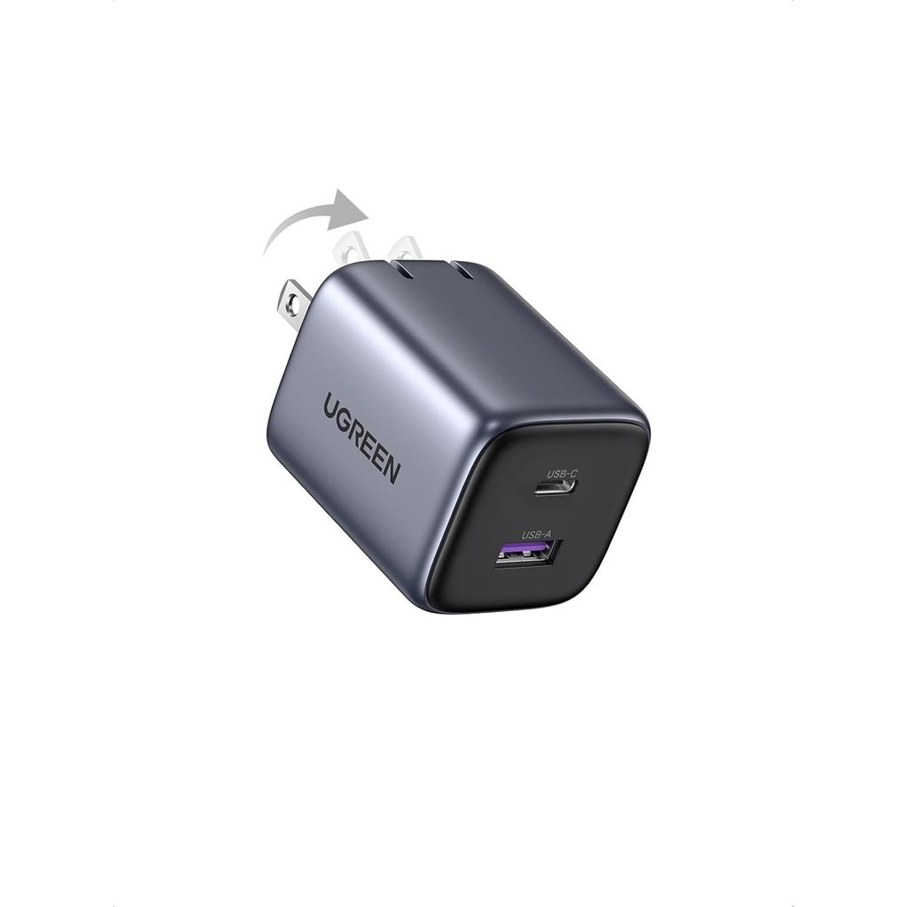 UGREEN 35W USB C Charger สําหรับ iPhone 17 Fast Charging, Nexode 2-Ports GaN พับ PPS Compact Fast Wa
