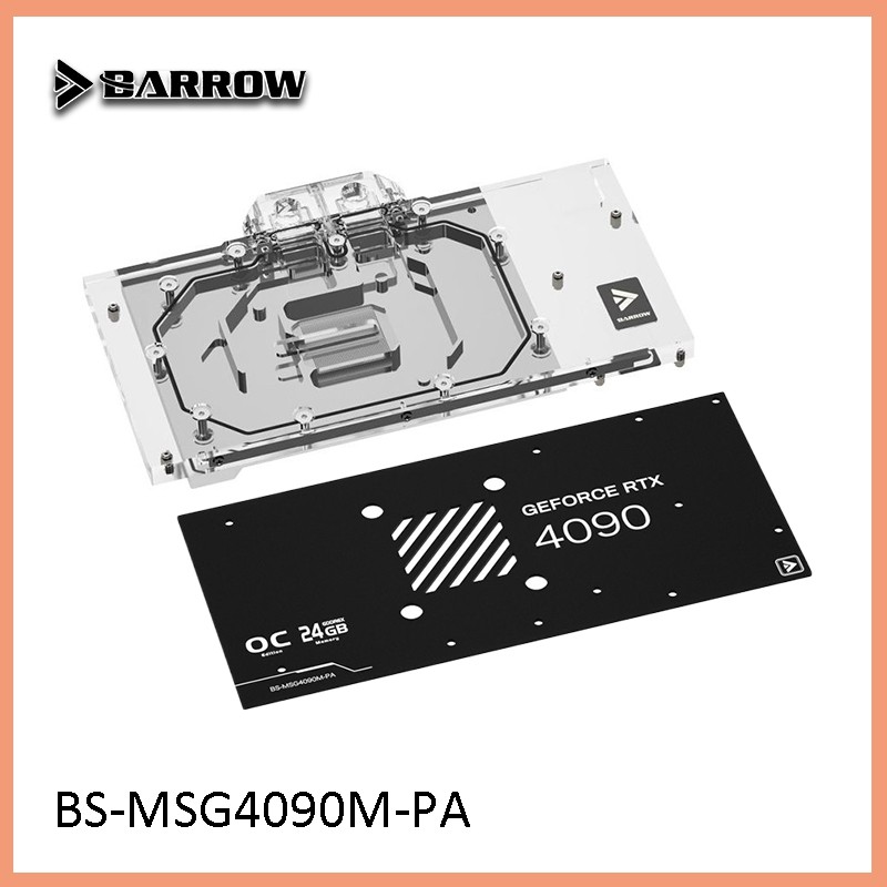 Barrow BS-MSG4090M-PA Full Coverage w/Backplate GPU Water Cooling Block สําหรับ MSI RTX 4090 Suprim 