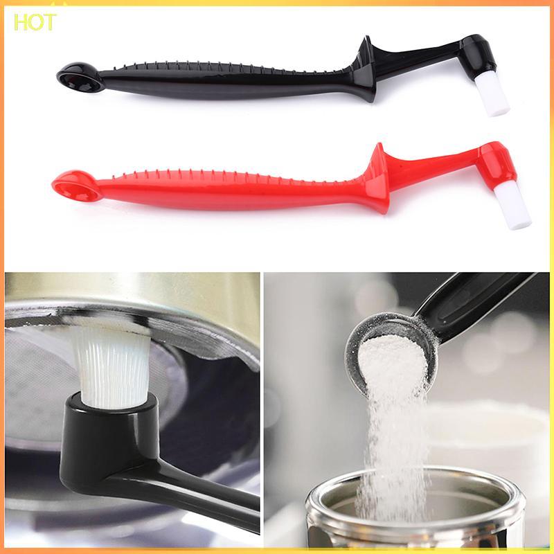 Technicolorsuper 1PC Coffee Brush Espresso Coffee Machine แปรงทําความสะอาดด้ามยาวแบบบูรณาการ Two-In-