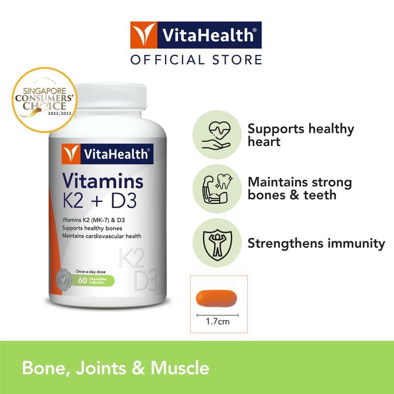 VitaHealth Vitamins K2 + D3 60s [EXP 01-2028]