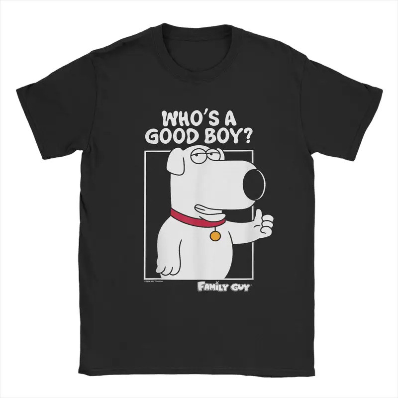 Brian Family Guy T-shirt เสื้อยืดการ์ตูนตลก ลายสุนัขไบรอัน โลโก้ FAMILY GUY ข้อความ Who's A Good Boy