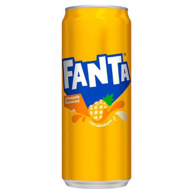 แฟนต้ากลิ่นสับปะรด 325มล. Fanta Pineapple 325ml. [หมายเลขบาร์โค้ด 8851959004845]
