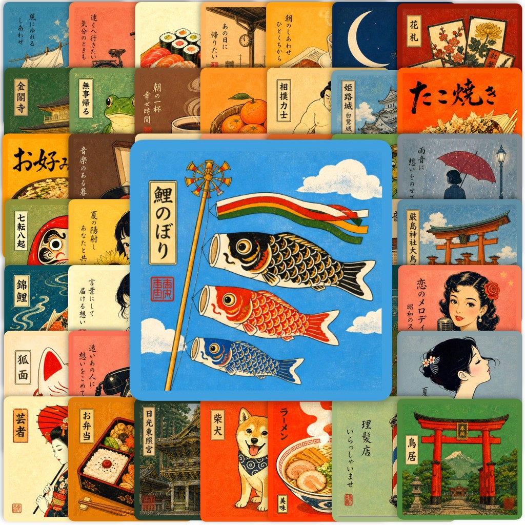 50 ชิ้น Retro Japan Showa Style โปสเตอร์, กระดาษโฆษณาสติ๊กเกอร์ PVC กันน้ํา (2)