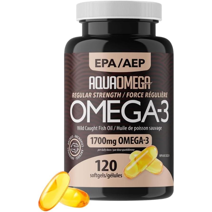AQUAOMEGA ปกติ Strength Omega 3 plements, Oil Omega3 พร้อม EPA & DHA, Triglyceride Form Omega 3 แคปซ