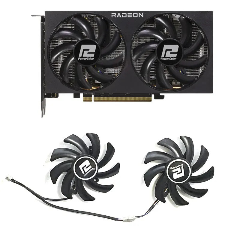 สําหรับ POWERCOLOR Radeon RX7600 8GB Fighter รุ่นการแข่งขันกราฟิกการ์ดเปลี่ยนพัดลม