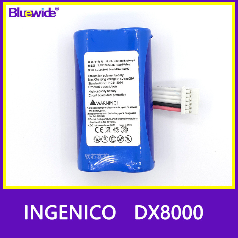 เหมาะสําหรับแบตเตอรี่ ingenico DX8000 DX4000 แบตเตอรี่ A8S POS เครื่องแบตเตอรี่ LD18650M