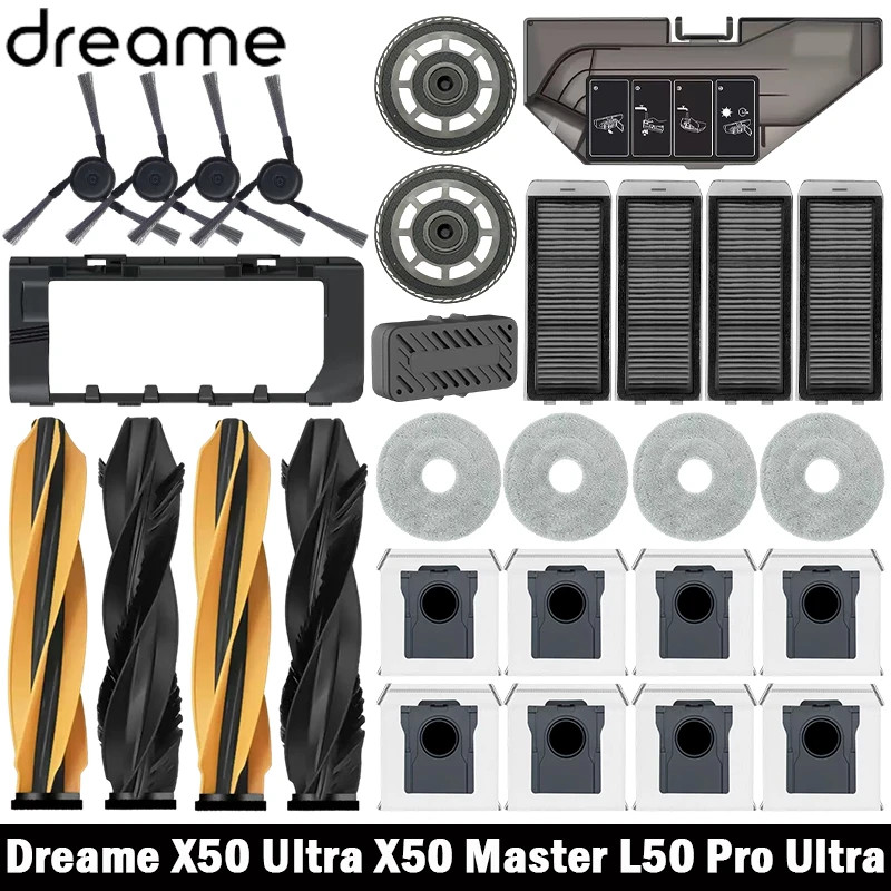 สําหรับ Dreame X50 / X50 Master/L50 Pro Ultra/L40S Pro Ultra/L40s Ultra/MOVA V50 Parts หลักแปรงกรอง Mop ผ้าถุงเก็บฝุ่น