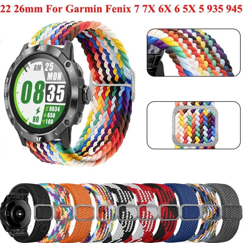สายรัดเหมาะสําหรับ Garmin สาย Garmin FENIX7X/6X/5X FENIX7X สายนาฬิกาไนลอนทอแบบปลดเร็ว