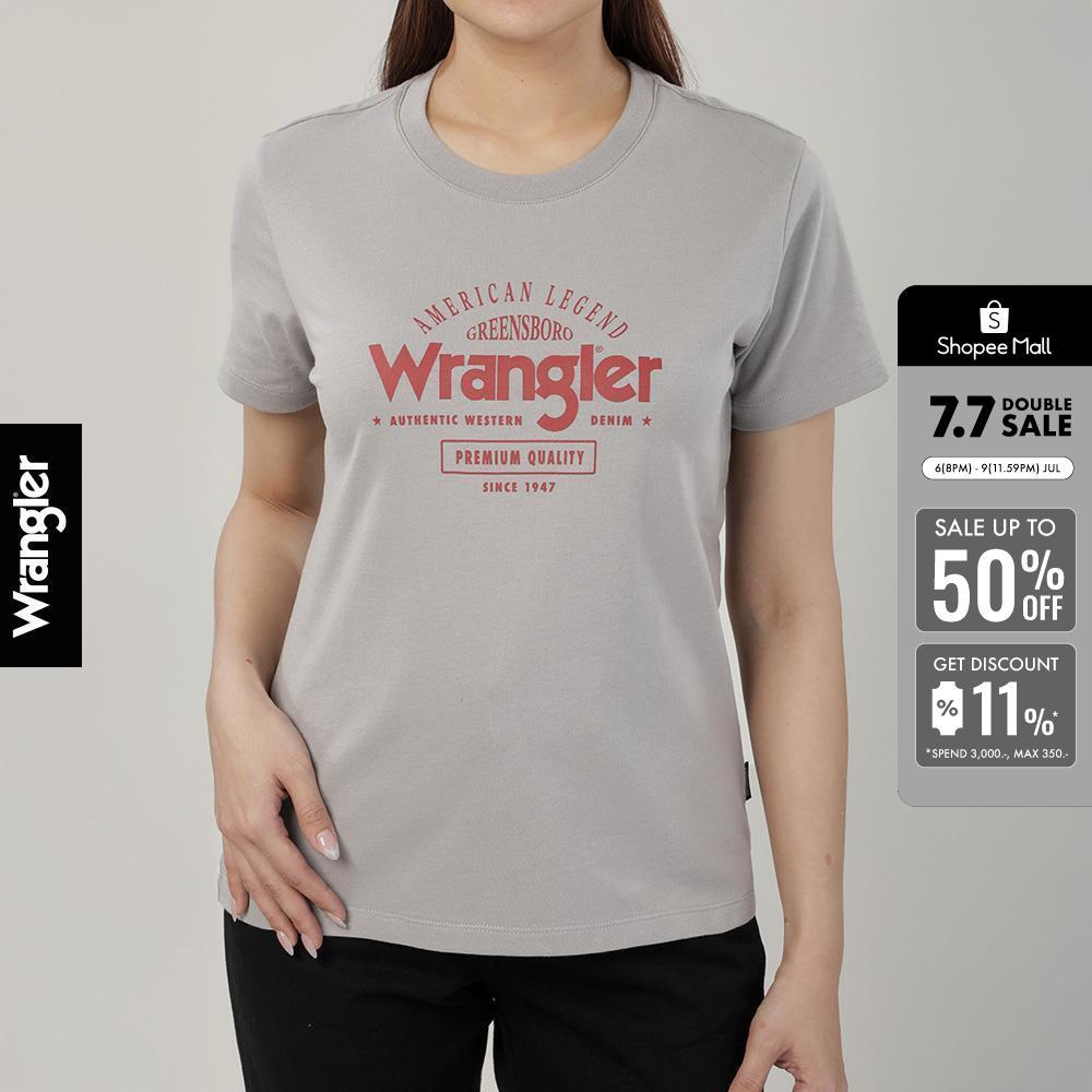 WRANGLER เสื้อยืดแขนสั้นผู้หญิง ทรง Regular รุ่น WR S226WTSSF17 สีเทา