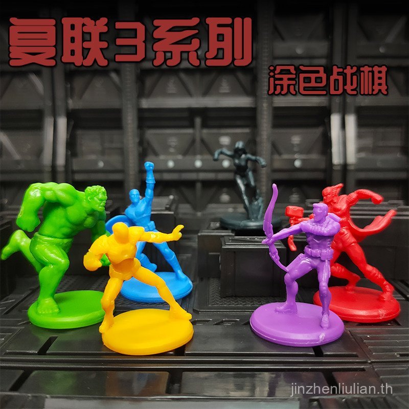 สินค้าใหม่ Marvel War Chess Weishi Avengers ของแท้จํานวนมากสีฟิล์มสีขาวตกแต่งตุ๊กตา Hulk Thunder God