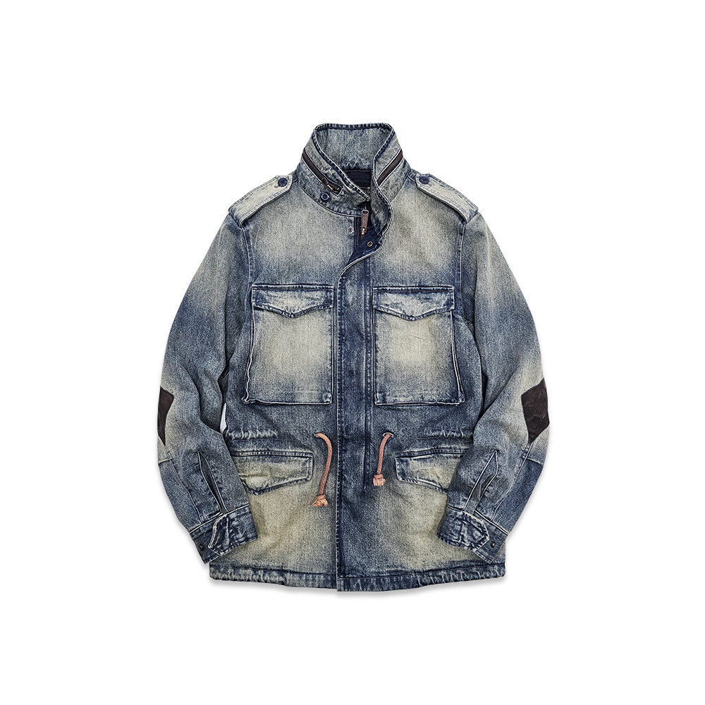 Silibu M65 Battlefield Hunting Suit Stand Collar American Retro Windbreaker Jacket Washed Distressed