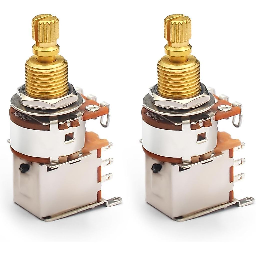 SAPHUE Pro ทองเหลืองเต็มเมตริกขนาด Push Push Potentiometer กีตาร์หม้อเสียง Taper A500K Potentiometer