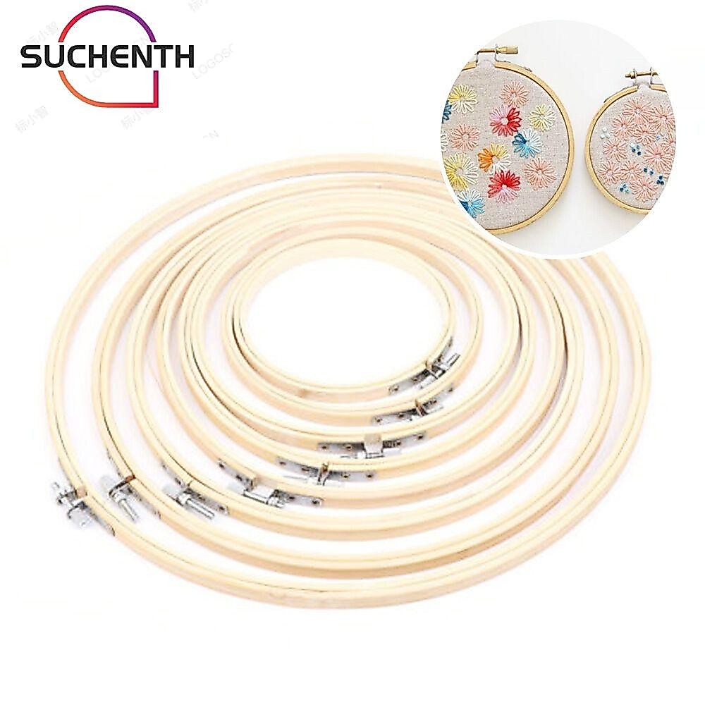 Suchenth ห่วงเย็บปักถักร้อย Diy ทําด้วยมือไม้ไผ่ห่วงกลม