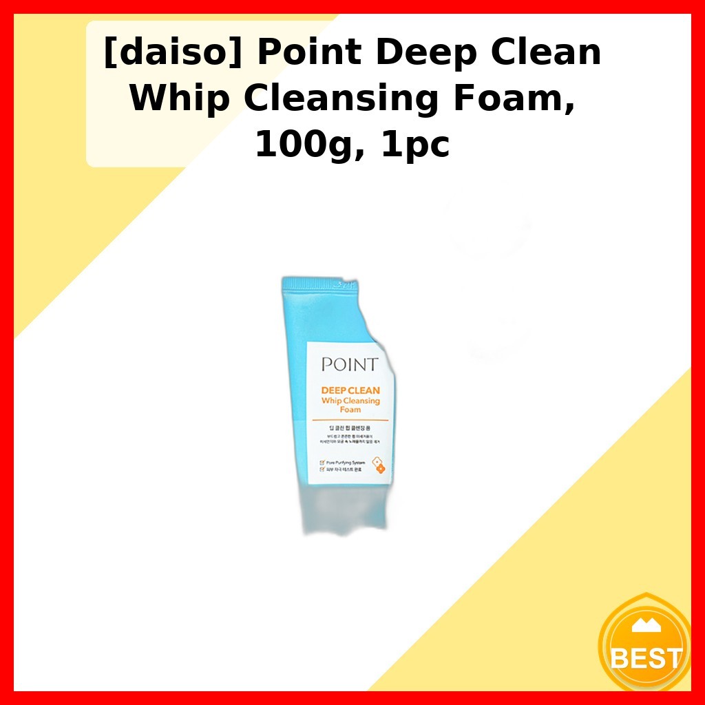 [daiso] โฟมล้างหน้า Point Deep Clean Whip 100g, 1 ชิ้น / โฟมล้างหน้าเกาหลี / สูตร Deep Clean by HOLY
