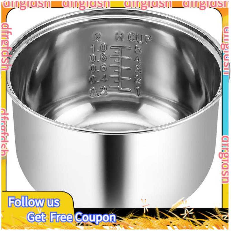 D&FInner Pot สําหรับ AROMA หม้อหุงข้าว 4 ถ้วยสแตนเลส-เครื่องล้างจาน Non-Stick Safe(2QT), Uncooked Pa