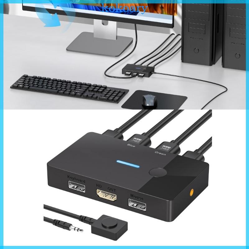 KOK HDTV KVM Switcher 1 Monitor 2 คอมพิวเตอร์ 8K 60Hz USB KVM Switcher Replacement