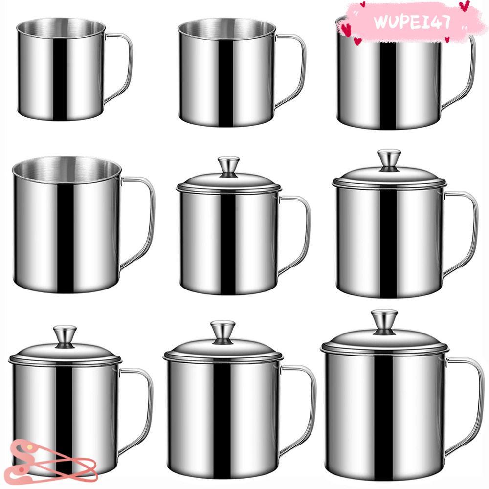 WUPEI47AD แก้ว, การออกแบบที่จับ 350-1250ml ถ้วยน้ํา,พร้อมฝาปิด 304 สแตนเลส Drinkware Camping