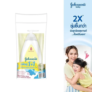 [เซ็ต]จอห์นสัน สบู่อาบน้ำคอตตอนทัช บาธ 500 มล.+ถุงเติม375มล Johnson'sCotton Touch Bath 500 ml+Refill 375 ml