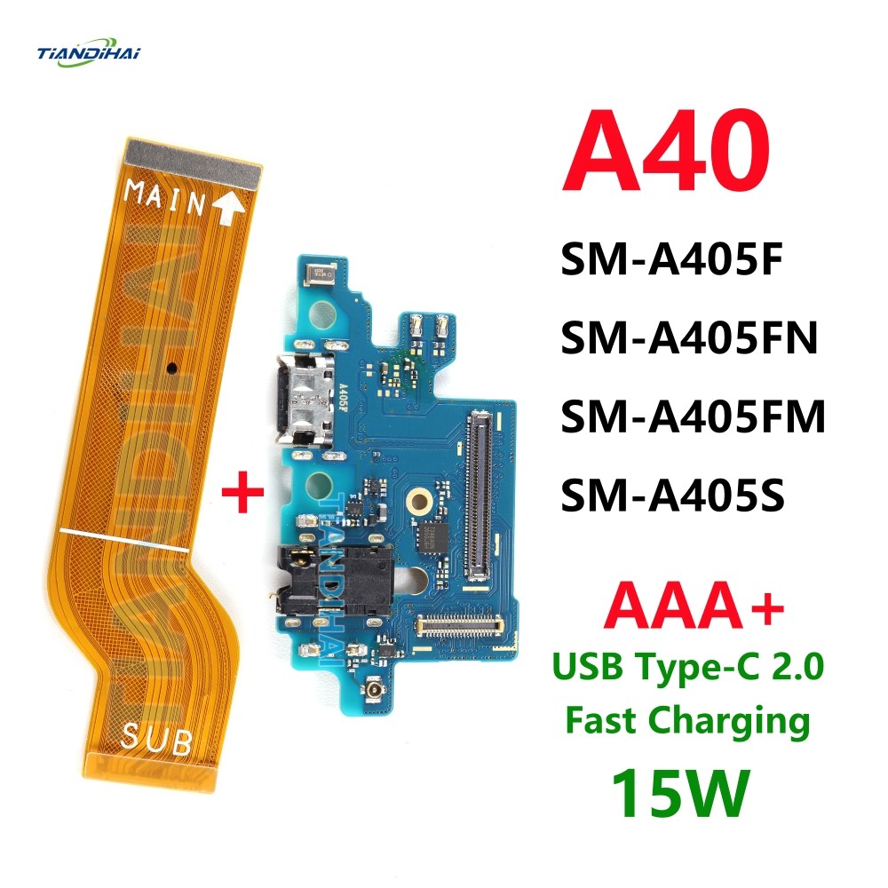 AAA + ชาร์จพอร์ต USB + หลัก Flex สําหรับ Samsung Galaxy A40 A405F A405FN A405FM A405S Charger Dock C