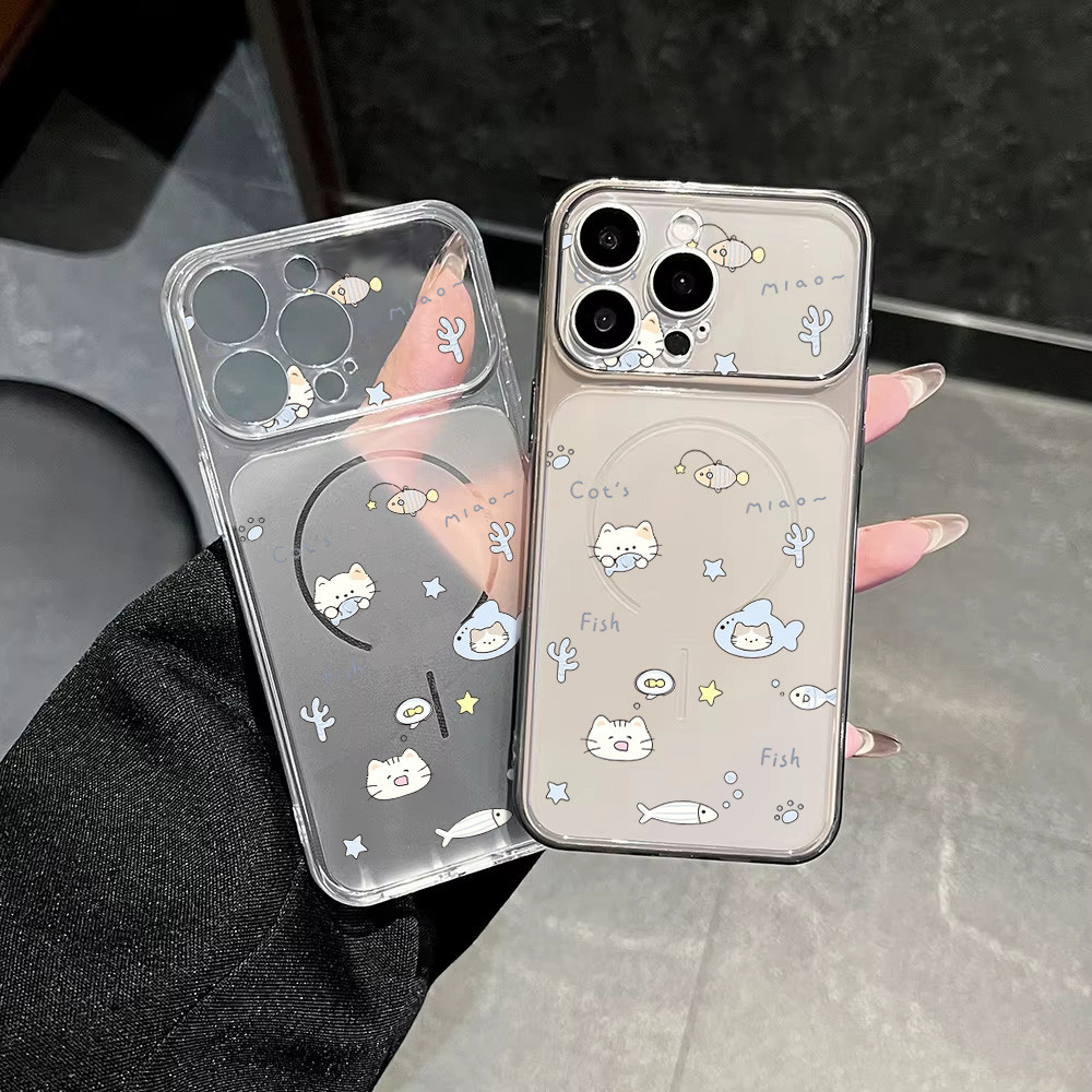 TPU เคสมือถือ For iPhone 13 11 15 Pro Max Case iPhone 12 14 15 16 17 Pro Max แมวการ์ตูน ใส เคสกันกระแทก ผิวด้านแบบนิ่ม