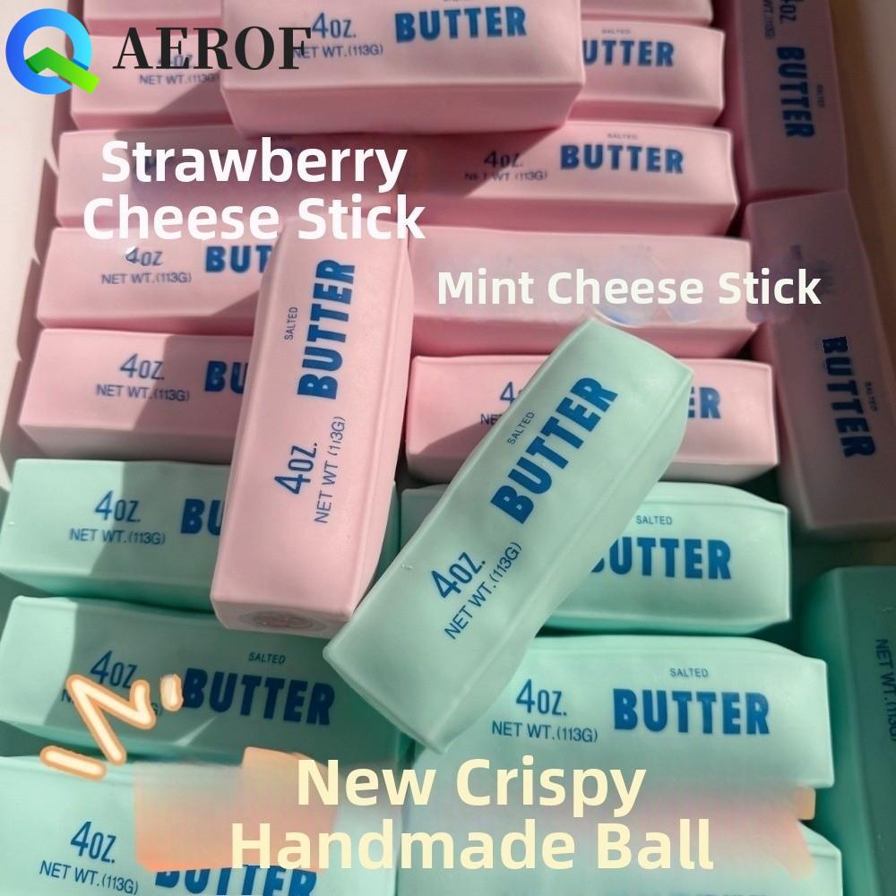 AEROF ของเล่นบีบติดเนย, Crunchy Creative Slow Rebound Butter Stick,แบบพกพา Super Soft นวดมือผ่อนคลาย Crackling Butter Bar ความเครียดบรรเทา