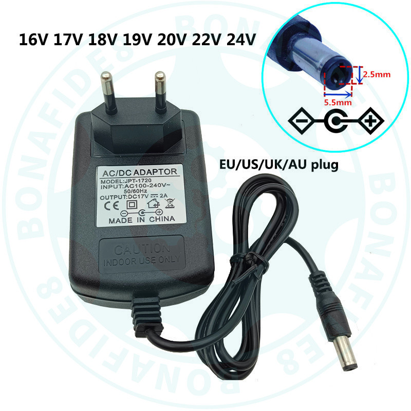 16V 17V 18V 19V 20V 22V 24V AC DC Power Adapter แหล่งจ่ายไฟ 20 22 24 โวลต์ 1A 1.5A 2A Universal Adap