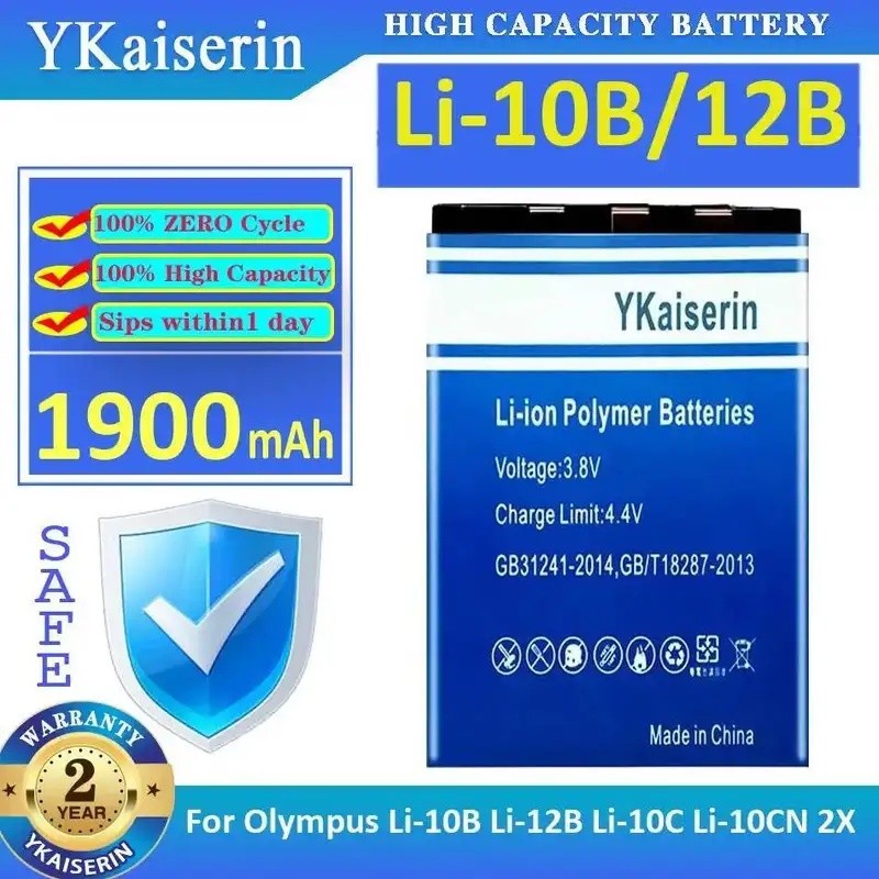 สําหรับ Olympus LI-10B LI-12B LI-10C LI-10CN 2X 12B 1900Mah แบตเตอรี่กล้อง Stable ติดทนนาน