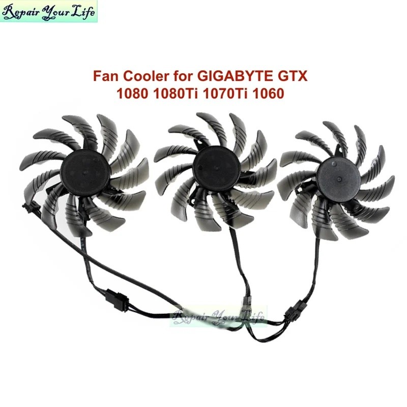 75มม. ที128010SU กราฟิกการ์ดพัดลมระบายความร้อนสําหรับ GIGABYTE GTX1060 GTX1070 GTX 1080 1080Ti 1070T