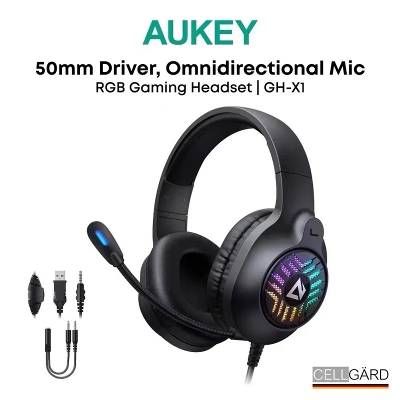 AUKEY GH-X1 RGB Gaming Headset หูฟังเกมมิ่งครอบหู