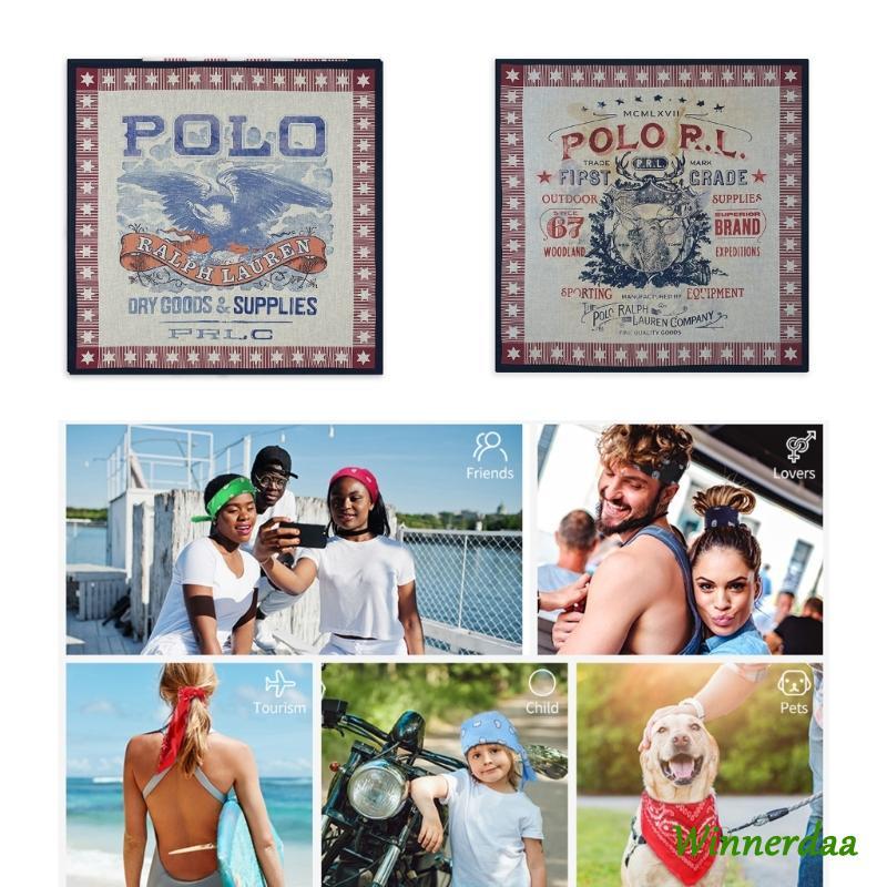 WIN 55x55 ซม.พิมพ์ผ้าพันคอ Western Bandana แฟชั่นผ้าพันคอคอ Street Dance Headscarf Head Wrap Hiphop 