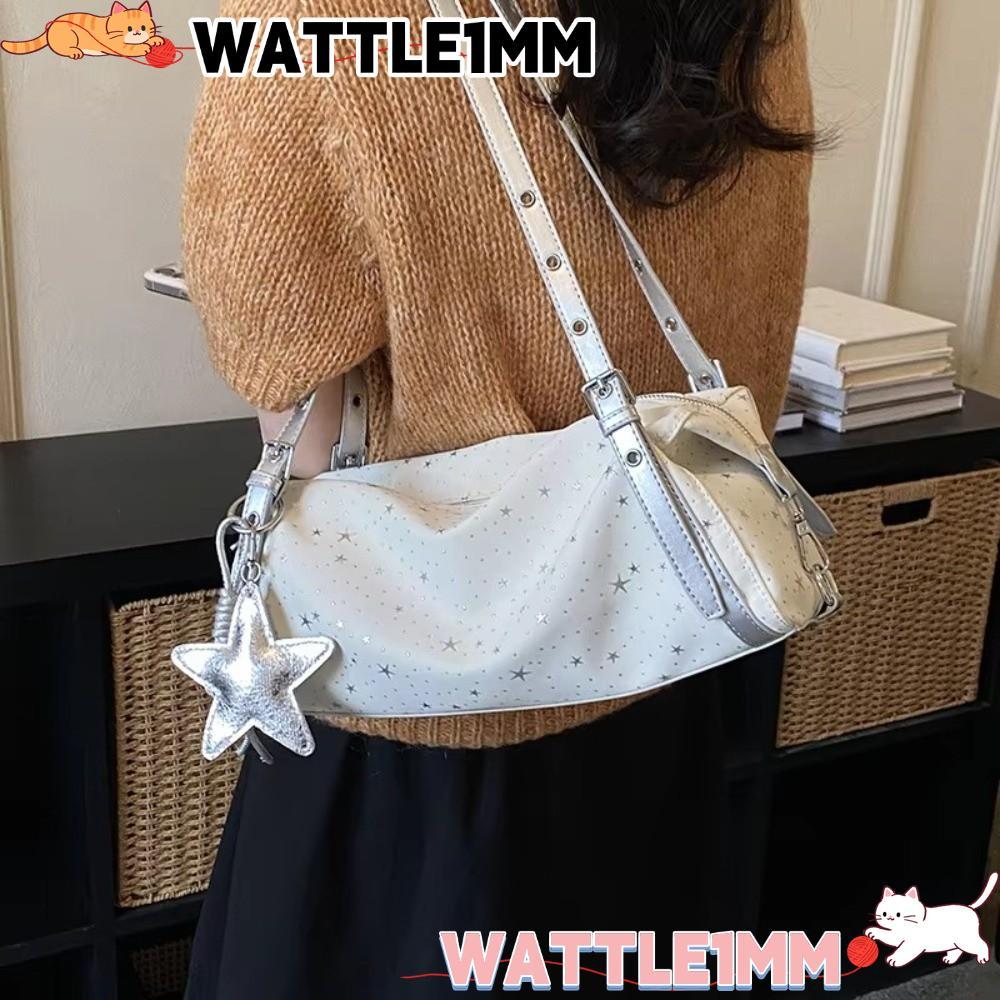 WATTLE1MM Underarm Bag, Large Capacity Y2K Tote Bag, Fashion Star Pattern Crossbody Purse Women
