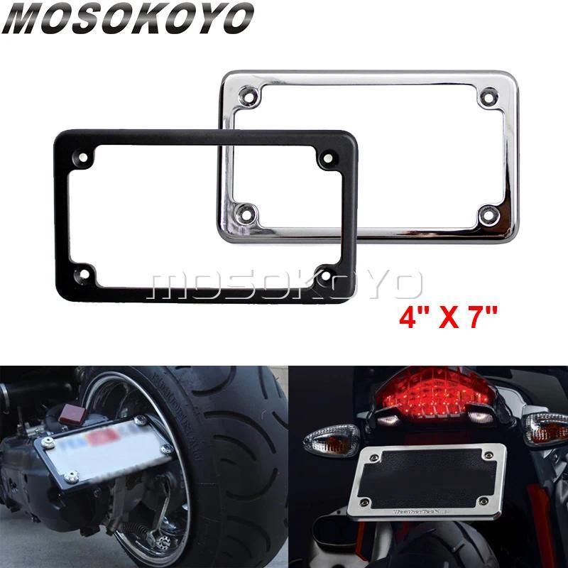 E4 "x 7" มาตรฐานกรอบป้ายทะเบียนอลูมิเนียมจํานวนแผ่นสําหรับ Harley Honda Yamaha Suzuki Chopper สกู๊ตเ