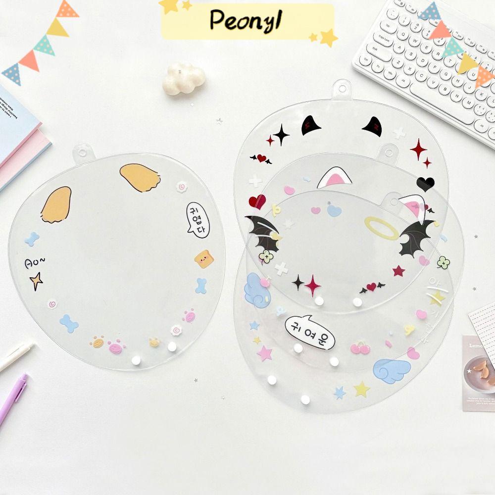 PEONY Uchiwa ปลอกพัดลม, ฝาครอบพัดลม Picket กันฝุ่น, Kawaii PVC แบบพกพาพัดลมป้องกันเชียร์