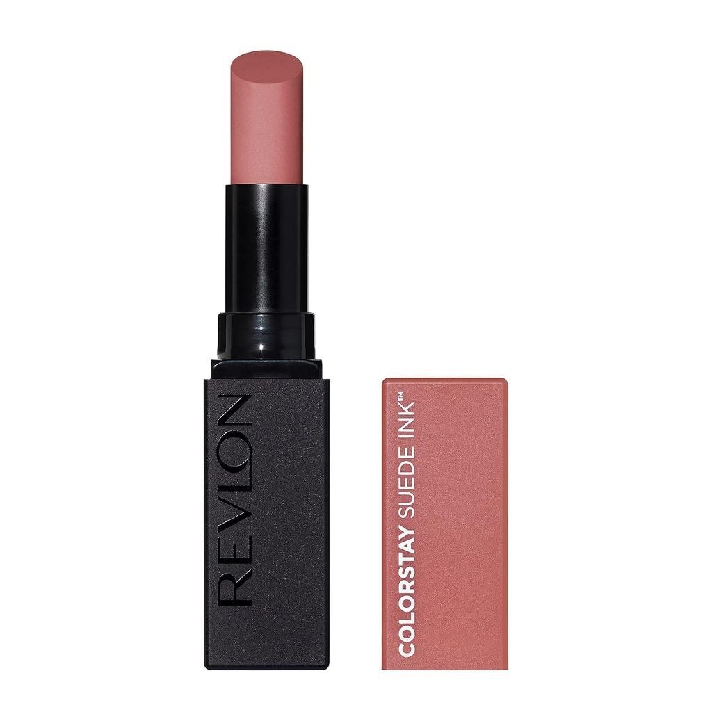 ลิปสติก Revlon ColorStay Suede Ink ไพรเมอร์ในตัว ผสมวิตามินอี กันน้ํา กันเลอะ สีด้าน 008 That Girl, 