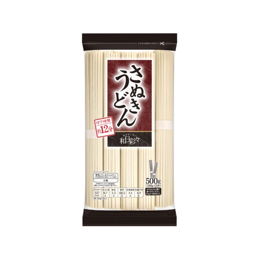 วาบิไซไซ เส้นอุด้งแห้ง Wabisaisai Dried Udon Noodles 500g.