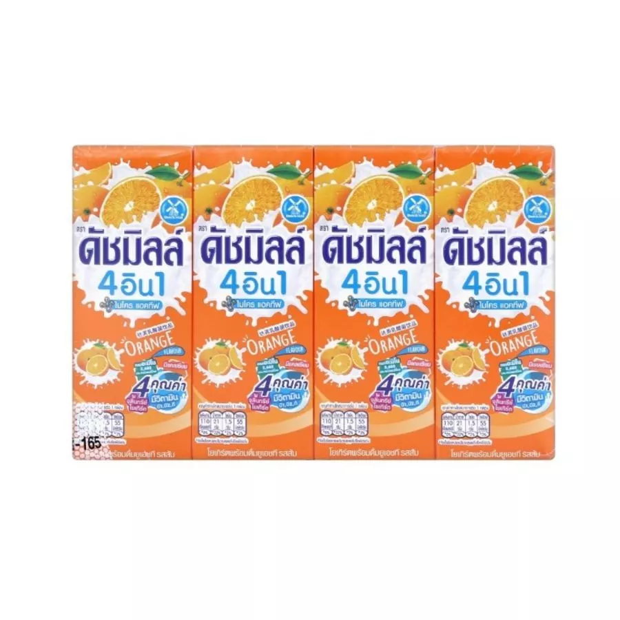 ดัชมิลล์ 4อิน1 นมเปรี้ยวรสส้ม DutchMill 4in1 Orange 165ml.