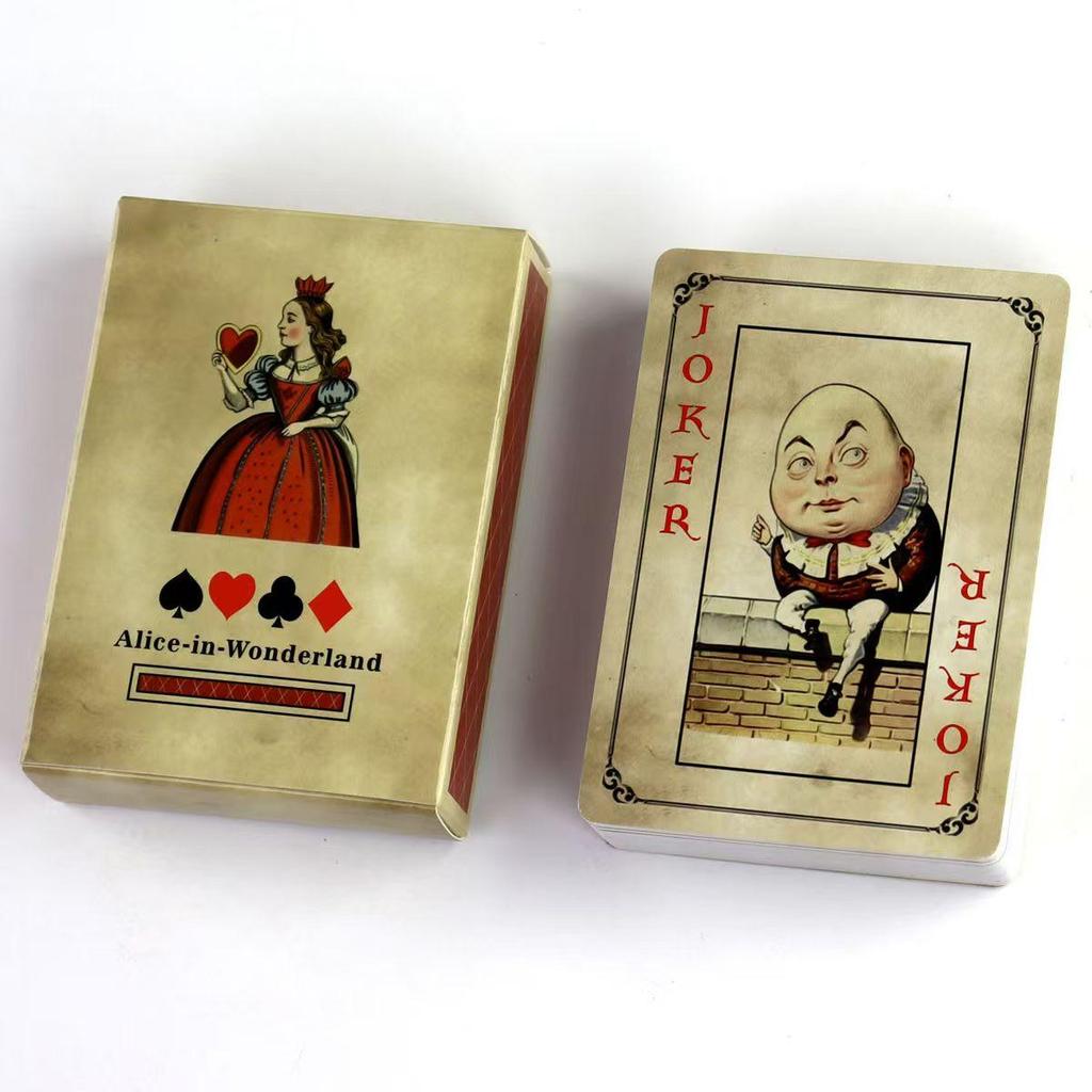 54 ชิ้น Alice In Wonderland เล่นไพ่ 9*6.5 ซม., กระดาษสํารับเต็ม Scrapbooking Craft Poker Deck