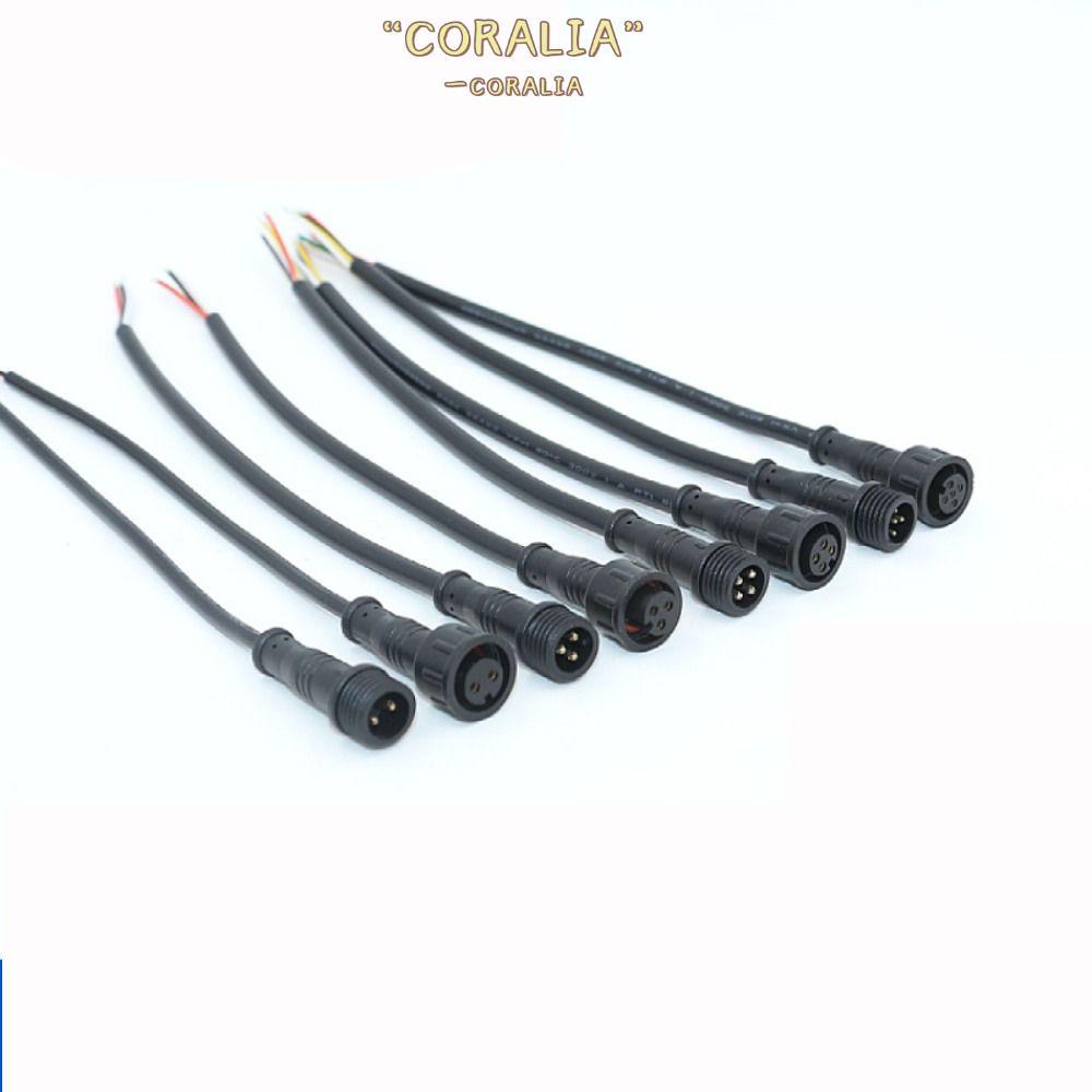 CORALIA ชายหญิง LED Connector, IP67 2Pin 3Pin 4Pin 2Pin 3Pin 4Pin แจ็ค, 20 ซม.สีดําสายกันน้ํา LED Co