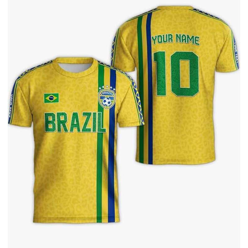 บราซิล Neymar Jr 10 Jersey Home Summer Breathable Football Shirt