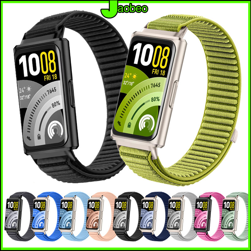 สายไนล่อนทอ for Huawei Band 11 11 Pro 10 9 8 สายรัดข้อมือกีฬา เข็มขัดเปลี่ยน สร้อยข้อมือสีอย่างเป็นทางการ