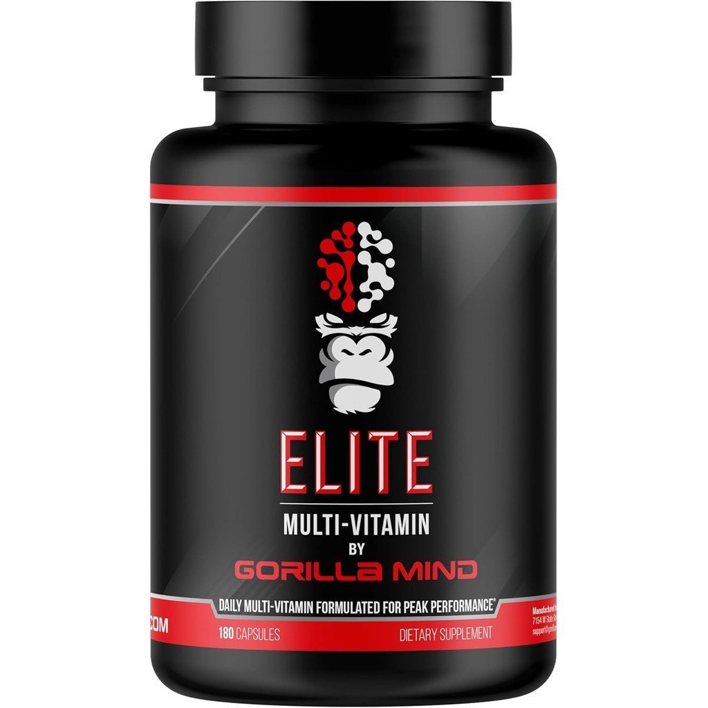 Gorilla Mind Elite Multi-Vitamin (180 แคปซูล) – สูตรวิตามินรวมรายวันสําหรับประสิทธิภาพพีค | 27 สารอา
