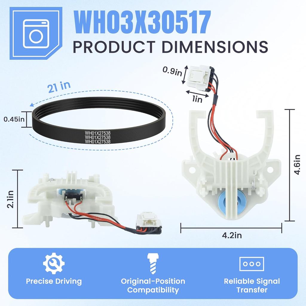 AMI PARTS WH03X30517 เครื่องซักผ้า Shift Actuator ใช้งานร่วมกับ GE เครื่องซักผ้าอะไหล่รวม WH01X27538