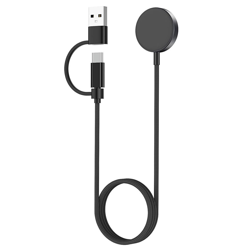 MOKO เครื่องชาร์จแม่เหล็ก 2-in-1 เข้ากันได้กับ Samsung Galaxy Watch Ultra 8 7 6 5 4 3 FE Active 2/1,