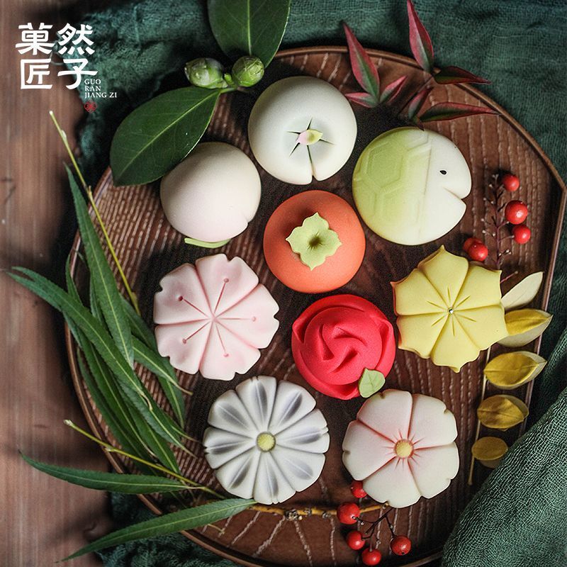 新中式传统宫廷精致糕点和果子茶点心盘中国风中式茶果子订婚喜饼2607029 New Chinese-style traditional palace exquisite pastries and fr