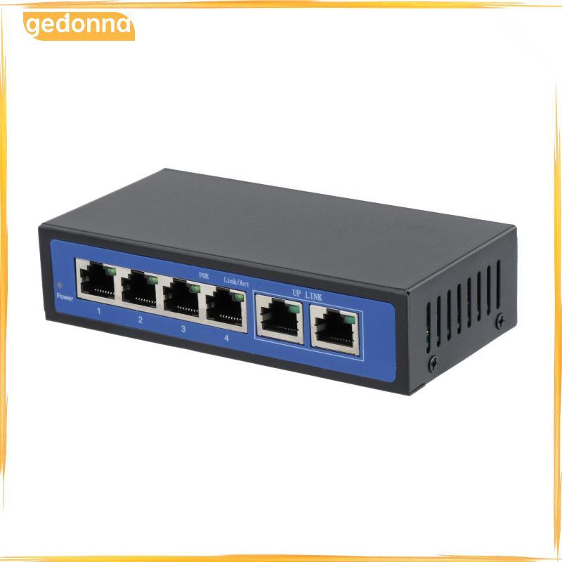 [gedonna] 6 Port 10/100Mbps 4 POE Port & 2 Uplink Power Over Ethernet Switch Adapter
